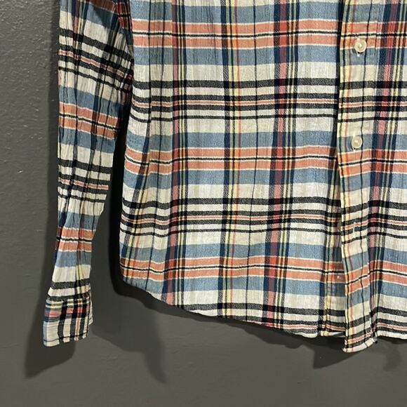 Patagonia Back Step Organic Cotton textured plaid long sleeve button down shirt - Picture 3 of 6